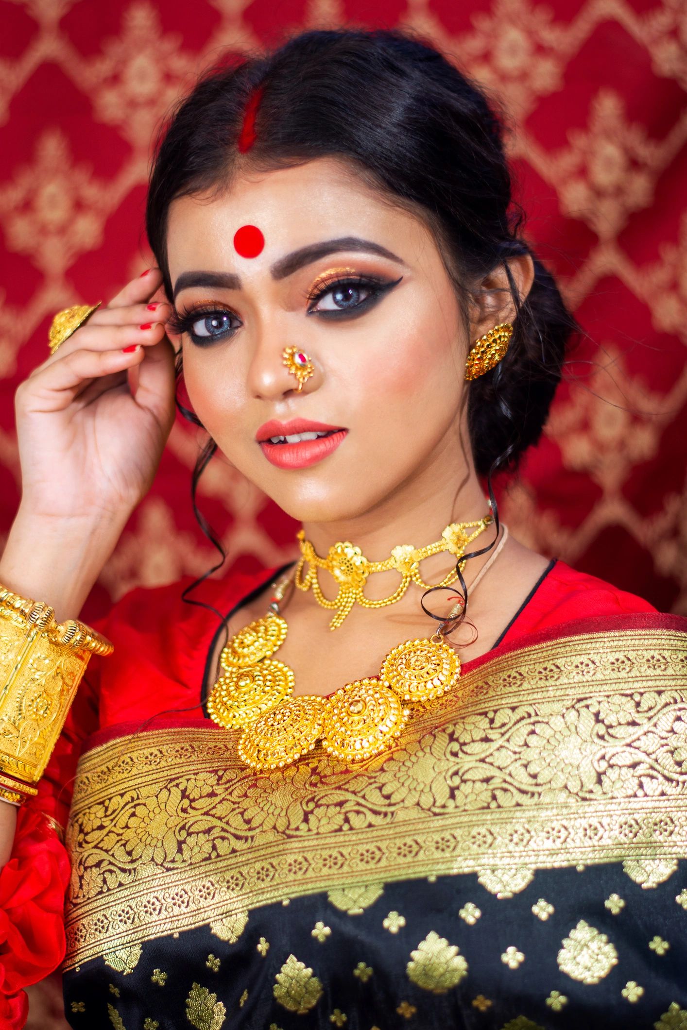 Indian bridal jewelry detail portrait