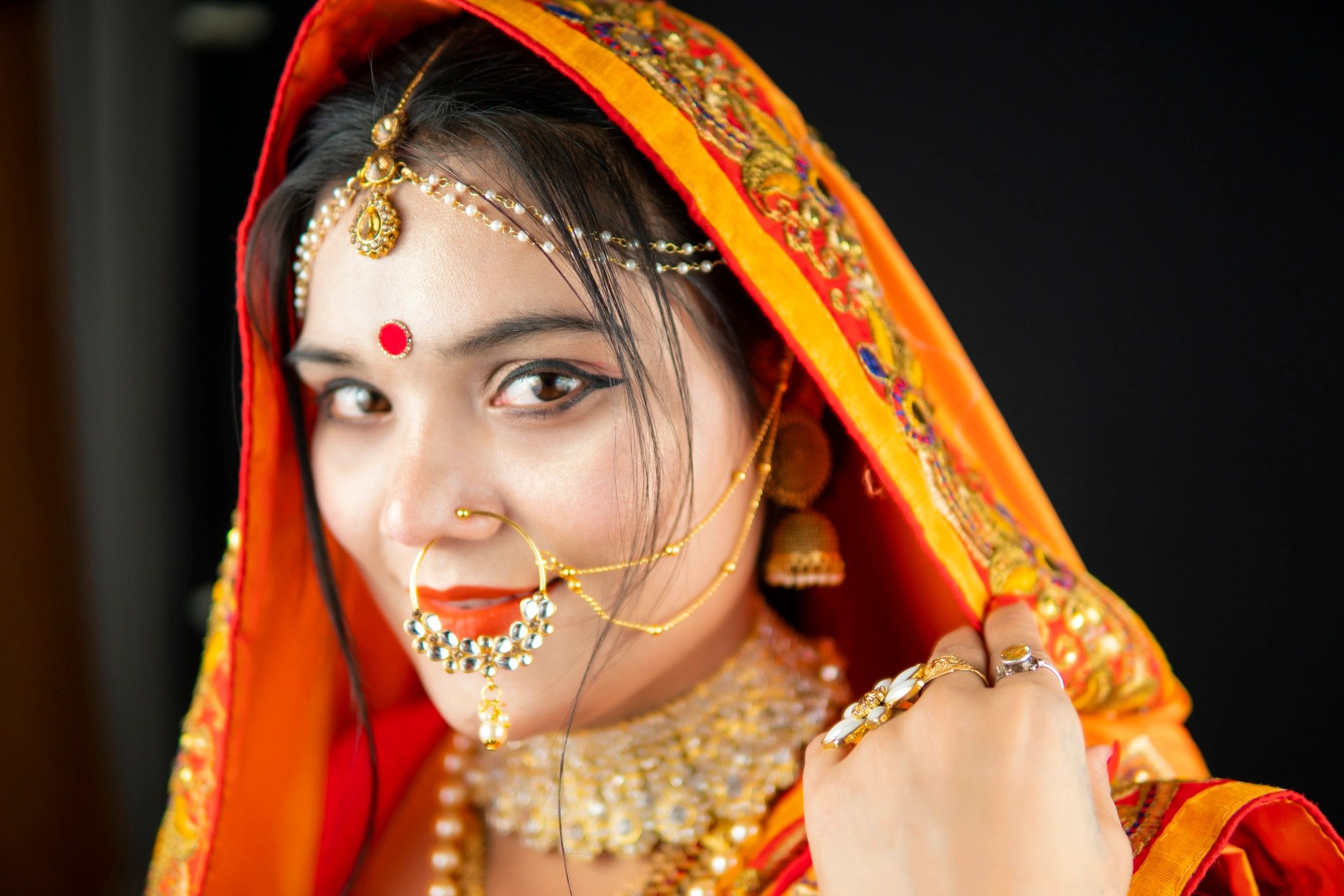 Indian bride wearing handcrafted heritage jewelry
