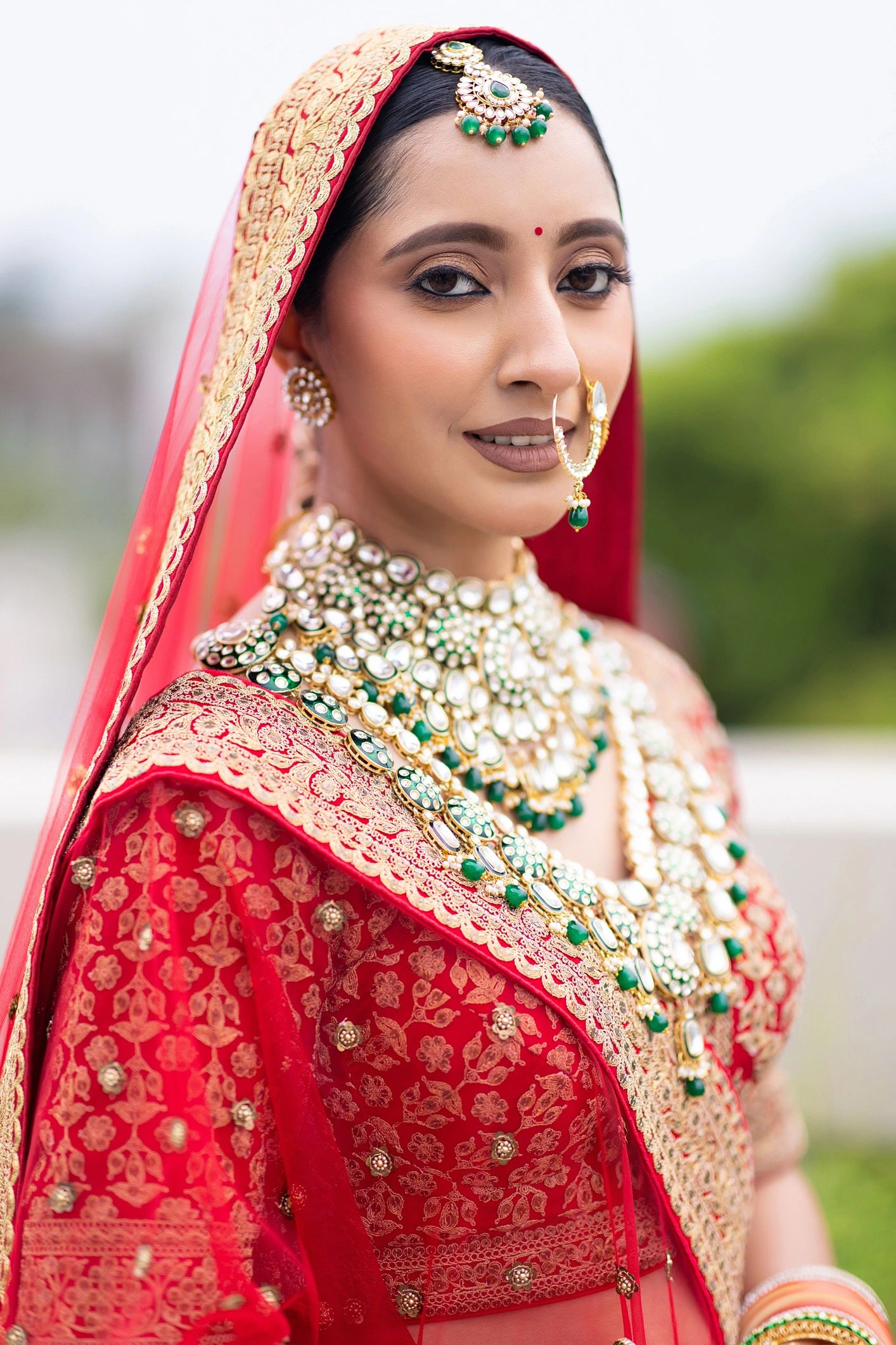 Bride portrait showcasing elegant handcrafted jewelry